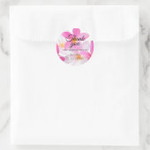 Tropische Floral roze Hawaii Beach Dank je Ronde Sticker (Tas)