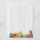 Tropische Floral Rustic Wood Flamingo Vrijgezellen Kaart (Achterkant)