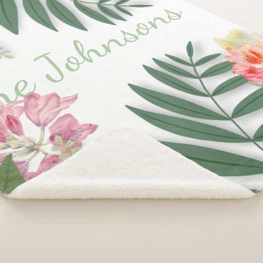 Tropische Floral Sherpa Deken (3/4)