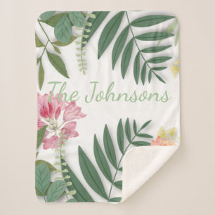 Tropische Floral Sherpa Deken