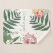 Tropische Floral Sherpa Deken (Voorkant (horizontaal))