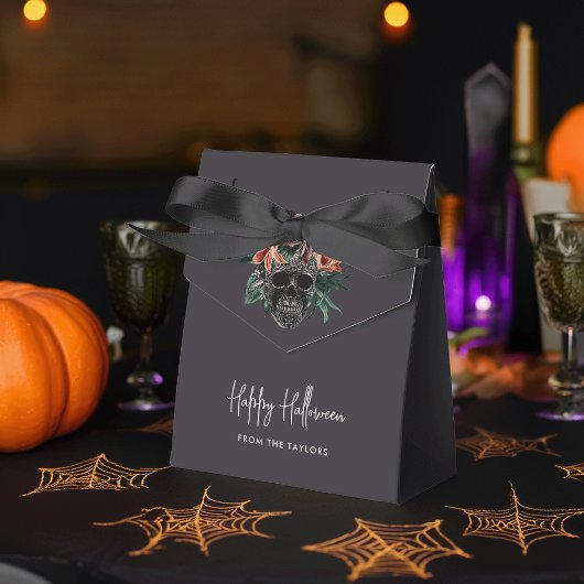 Tropische Floral Skull Halloween Bedankdoosjes