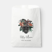 Tropische Floral Skull Halloween Bedankzakje (Voorkant)