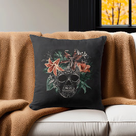 Tropische Floral Skull Halloween Kussen