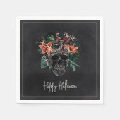 Tropische Floral Skull Halloween Servet (Voorkant)