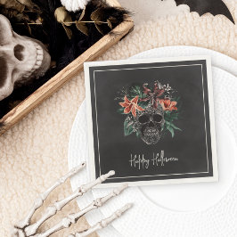 Tropische Floral Skull Halloween Servet