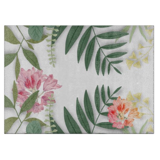 Tropische Floral Snijplank (Voorkant)