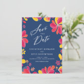 Tropische Floral sparen de Datum Kaart (Staand voorkant)