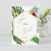 Tropische Floral sparen de Datum Kaart (Staand voorkant)