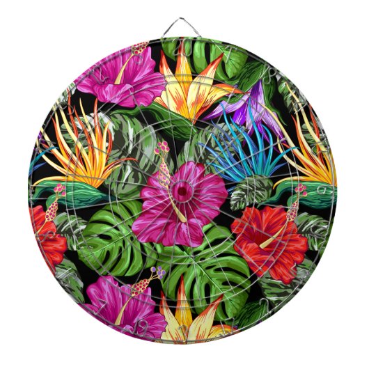 Tropische Floral Summer Mood Pattern Dartbord (Voorkant)