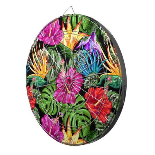 Tropische Floral Summer Mood Pattern Dartbord (Voorkant Rechts)