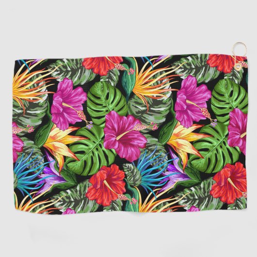 Tropische Floral Summer Mood Pattern Golfhanddoek (Horizontaal)