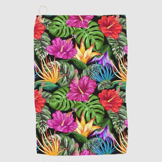 Tropische Floral Summer Mood Pattern Golfhanddoek (Voorkant)