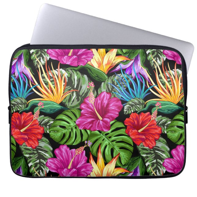 Tropische Floral Summer Mood Pattern Laptop Sleeve (Voorkant)