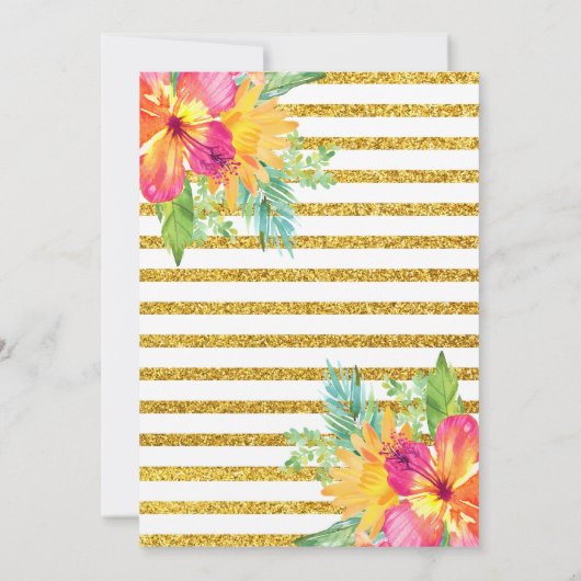 Tropische Floral Swimming Pool Party Birthday Kaart (Achterkant)