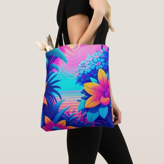 Tropische Floral Tote Bag (Dichtbij)