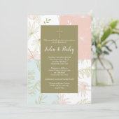 Tropische Floral Uitnodiging (Staand voorkant)