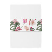 Tropische Floral Uitnodigingen Wikkel (Achterkant Voorbeeld)