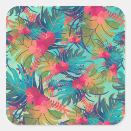 Tropische Floral Waterverf Sticker Seal