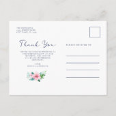 Tropische Floral Waterverf Weddenschap Foto bedank Briefkaart (Achterkant)