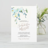 Tropische Floral Waterverf Weddenschap Stationery (Staand voorkant)