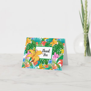Tropische Floral Weddenschap Bedankt Kaart