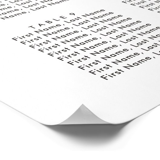 Tropische Floral Wedding 12 Table Seating Chart Poster (Hoek)