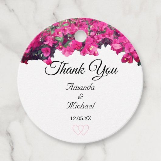 Tropische Floral Wedding Bedankjes Labels (Voorkant)