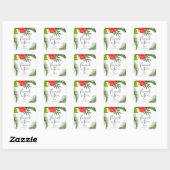 Tropische Floral Wedding Bedankt ID475 Vierkante Sticker (Vel)