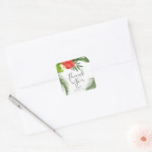 Tropische Floral Wedding Bedankt ID475 Vierkante Sticker (Envelop)
