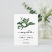 Tropische Floral Wedding Belding Uitstel Nieuwe Da Briefkaart (Staand voorkant)