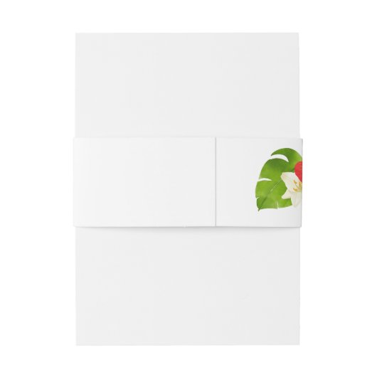 Tropische Floral Wedding Foliage ID475 Uitnodigingen Wikkel (Achterkant Voorbeeld)