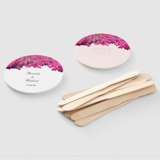 Tropische Floral Wedding Handwaaier (Niet-gemonteerd)