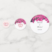 Tropische Floral Wedding Hearts Table Confetti (Voorkanten)