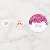 Tropische Floral Wedding Hearts Table Confetti (Achterkanten)