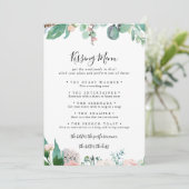 Tropische Floral Wedding Kissingmenu Spel Kaart (Staand voorkant)