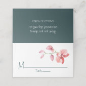 Tropische Floral Wedding Persoonlijk Plaatskaartje (Buitenkant ongevouwen)