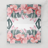 Tropische Floral Wedding Persoonlijk Plaatskaartje (Binnenkant ongevouwen)