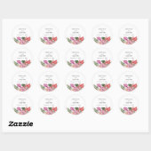 Tropische Floral Wedding Ronde Sticker (Vel)