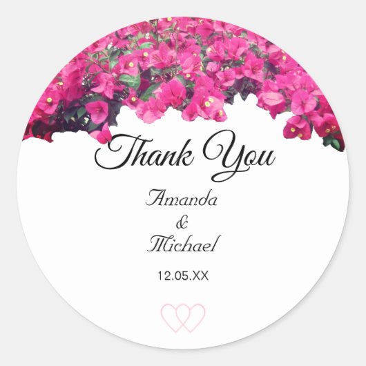 Tropische Floral Wedding Ronde Sticker (Voorkant)