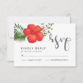 Tropische Floral Wedding RSVP ID475 (Voorkant)