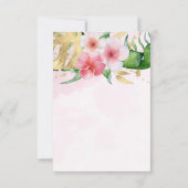 Tropische Floral Wedding RSVP Kaartje (Achterkant)
