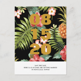 Tropische Floral Wedding Save the Date Briefkaart