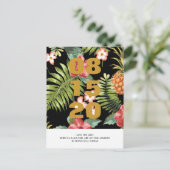 Tropische Floral Wedding Save the Date Briefkaart (Staand voorkant)