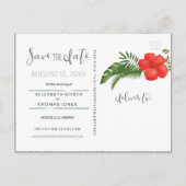 Tropische Floral Wedding Save the Date ID475 Aankondigingskaart (Achterkant)