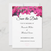 Tropische Floral Wedding Save the Date Invitation Kaart (Voorkant)