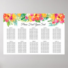 Tropische Floral Wedding Seating Chart Poster