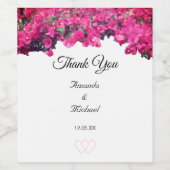 Tropische Floral Wedding Wijn Etiket (Enkel label)