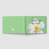 Tropische Floral, White Plumeria on Sage, bruiloft Gastenboek (Volledig)