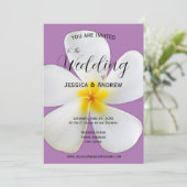 Tropische Floral, witte plassen, lavendel, bruilof Kaart (Staand voorkant)